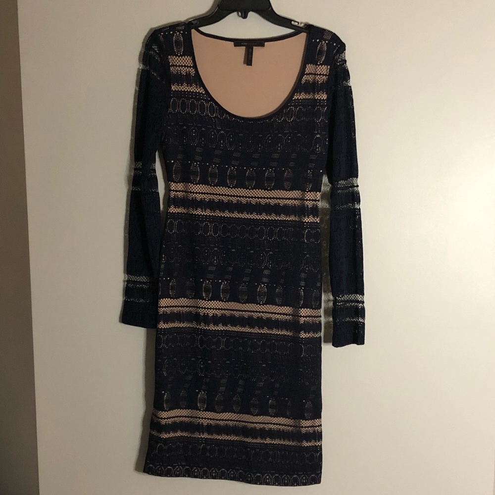 Bcbg maxzaria navy blue bodycon midi dress